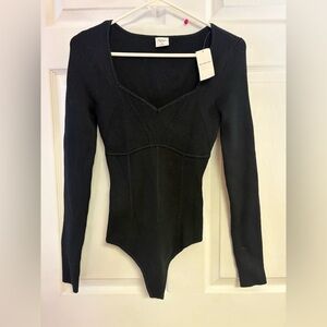 Abercrombie & Fitch Black Ribbed Bodysuit nwt medium